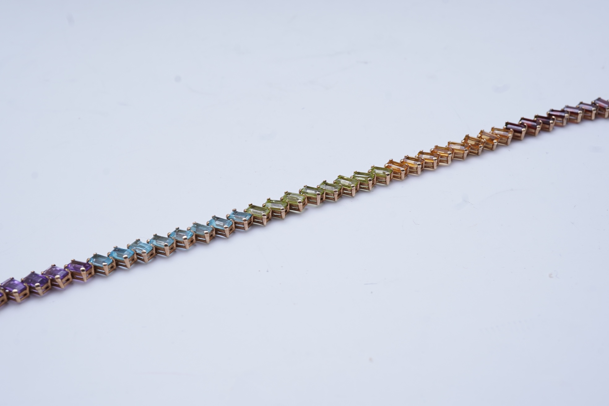 A multi-gem line bracelet